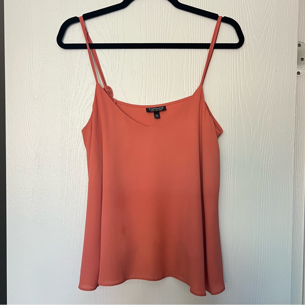 Topshop Flowy Orange tank top size 8